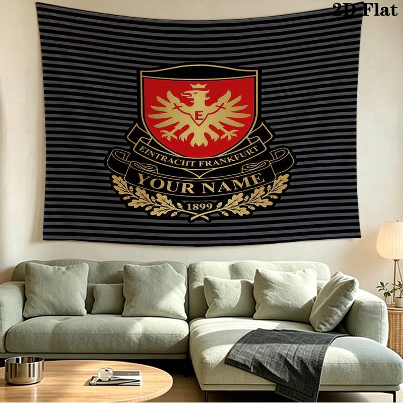 Custom Name Eintracht Frankfurt Printed Tapestry – Wall Hanging for Bedrooms, Dorms, and Home Decor