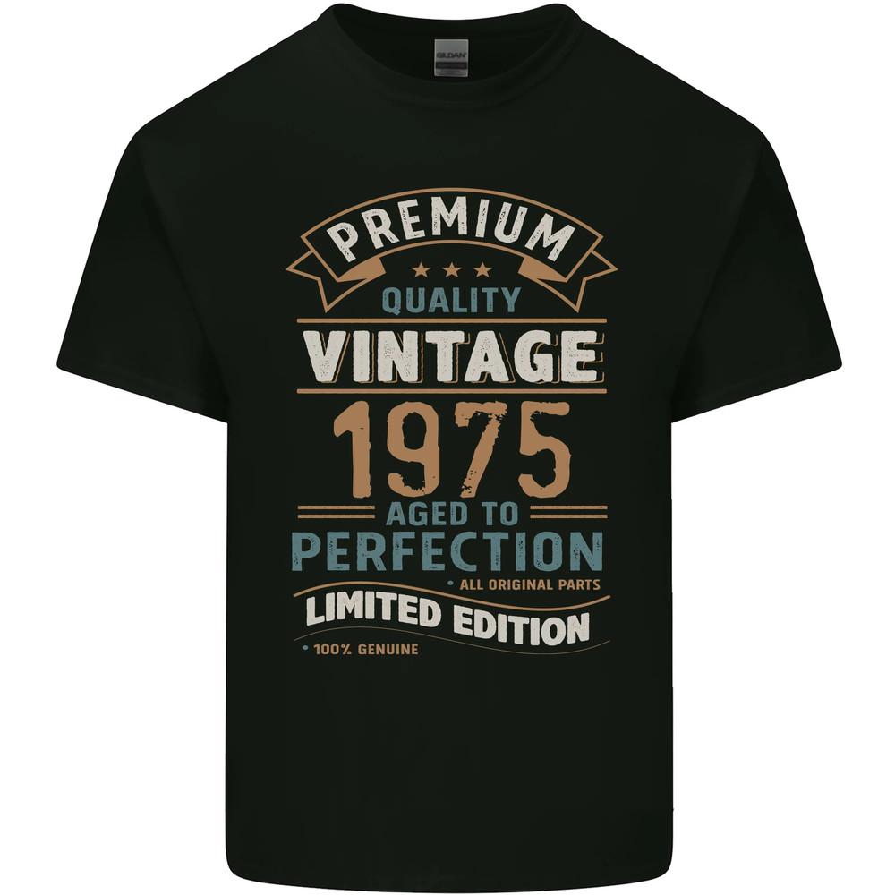 Premium Vintage 49th Birthday 1975 Mens Cotton T-Shirt Tee Top Unisex T-Shirt XXXL