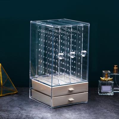 Caja Organizadora de Joyería Colgante Soporte de Exhibición Transparente con Cajones para Pendientes Anillos Collares 3
