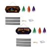 Enchanting Witches Broomsticks Parking Sign with 3 Wood Brooms Halloween Front Porch and Wall Decoration Party Supplies