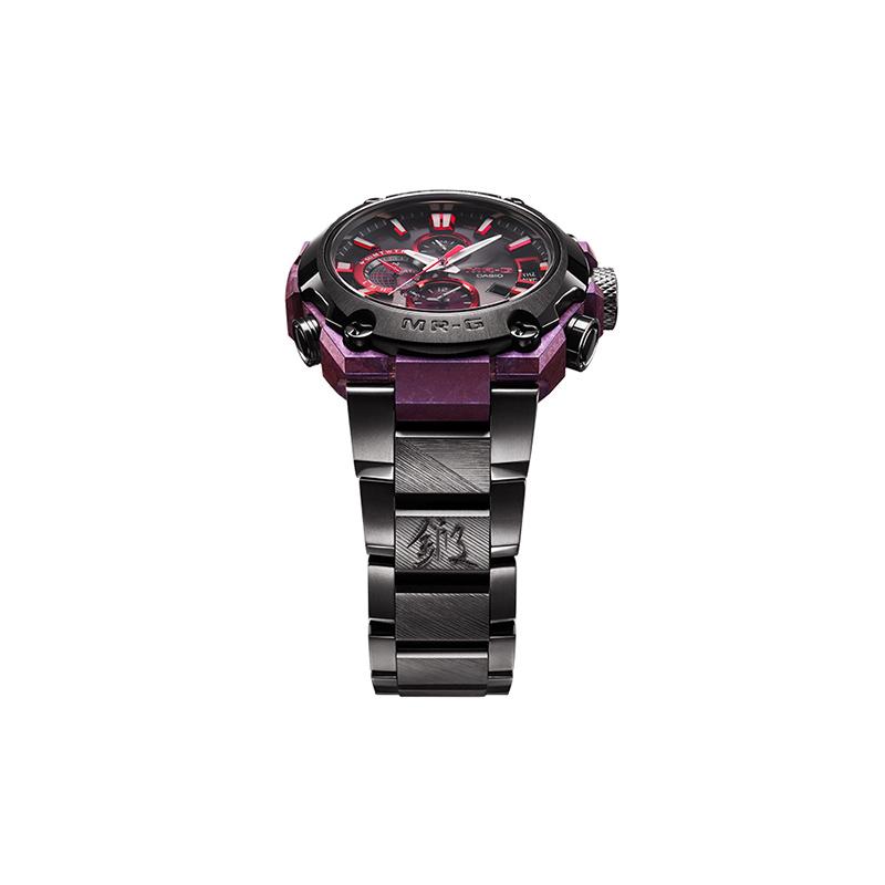 Casio Serie MR-G 200 metros resistente al agua movimiento de cuarzo solar correa de titanio reloj japonés y coreano reloj para hombre esfera roja MRG-G2000GA-1APR