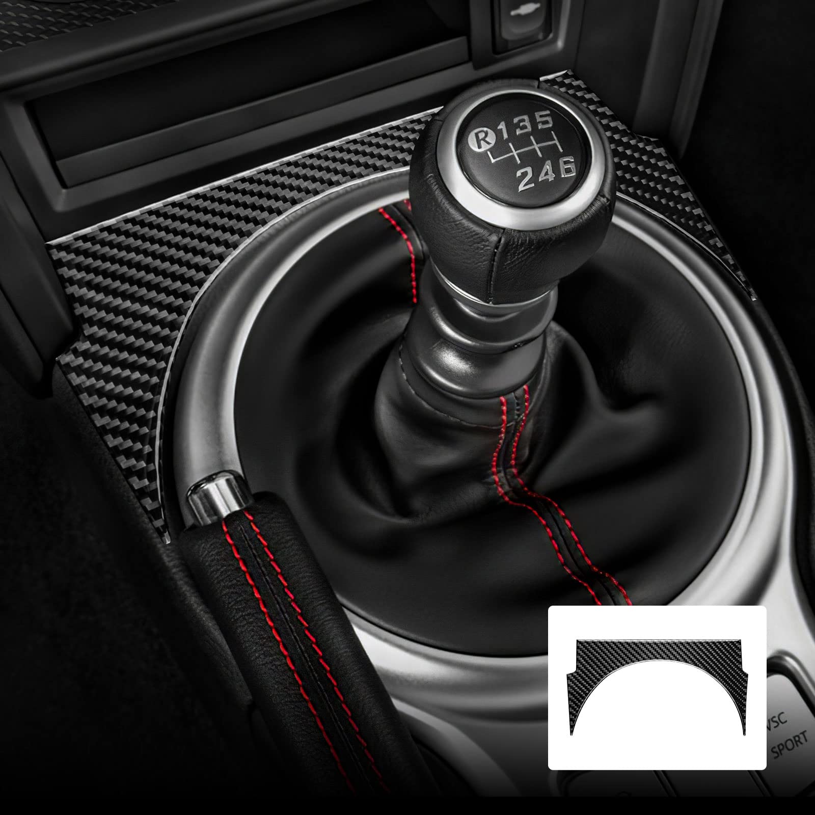 

AIRSPEED Subaru BRZ ZC6 Toyota 86 ZN6 Эксклюзивный контроль Переключение передач Ручка переключения передач Панель Рамка Крышка Наклейка Углеродное волокно Наклейка для украшения коробки передач Интерьер чёрный