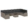 Garden Sofa Set with Cushions 11 Pcs Light Grey Poly Rattan