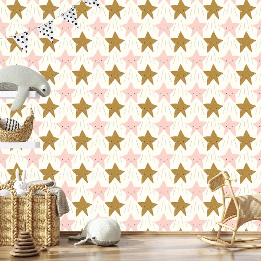 Nice Smiling Stars Wallpaper for Living Room and Bedroom 50x1000