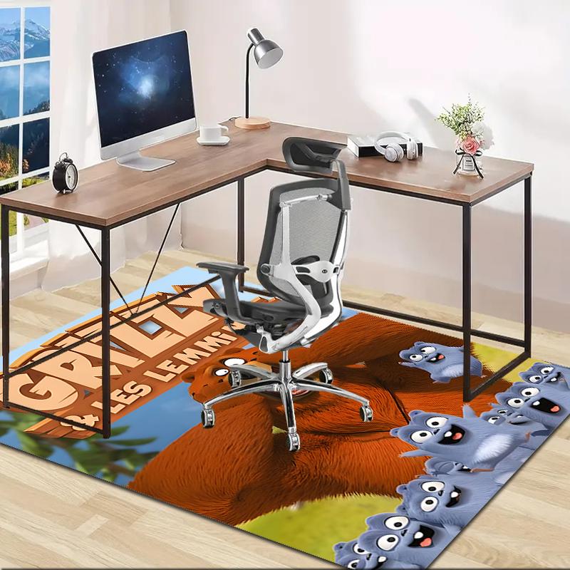 1pc Grizzy The Lemmings1 Design Area Rug - Non-Slip, Soft & Cozy Floor Mat for Living Room, Bedroom, Office - Indoor/Outdoor Decorative Carpet