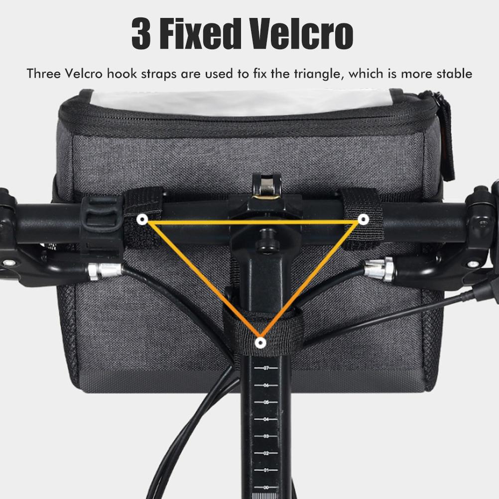 

Сумка на руль велосипеда 4,5 л Передняя сумка-рюкзак Сумка с термоизоляцией и для хранения холода Сумка для телефона с сенсорным экраном