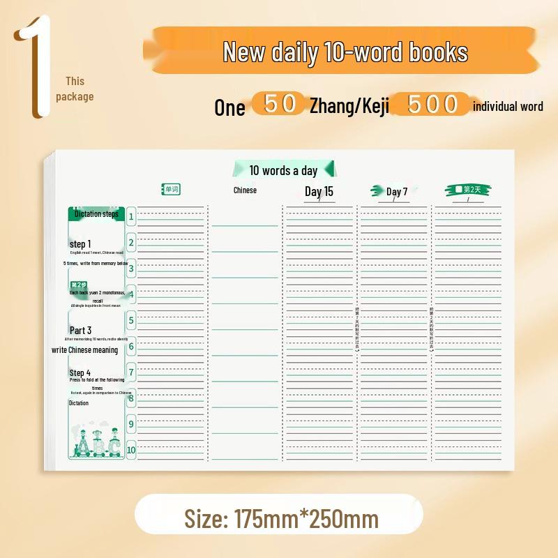 Metoda Mnemonică Ebbinghaus: Cuvinte zilnice de vocabular englez și carte de dictare