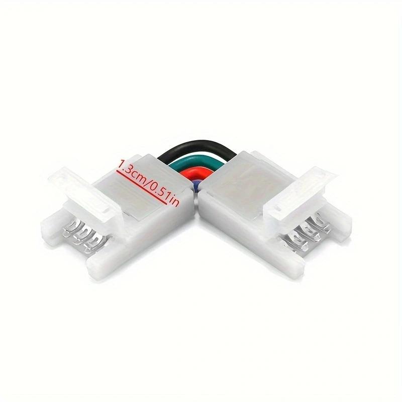 1Pc 4pin Right Angle Corner Connector 10mm L-Shape LED Connectors For LED Strip Lights Strip