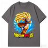 Dragon Ball Vintage Super Saiyan Goku Print Top Pure Cotton Men T-Shirt Unisex High Quality Casual Streetwear 2026 Summer Tee