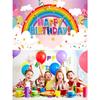 Rainbow Birthday Tapestry, Birthday Decoration Tapestry, Stylish Rainbow Birthday Wall Hanging Photo Backdrop, Rainbow Happy Birthday Party Photo Post