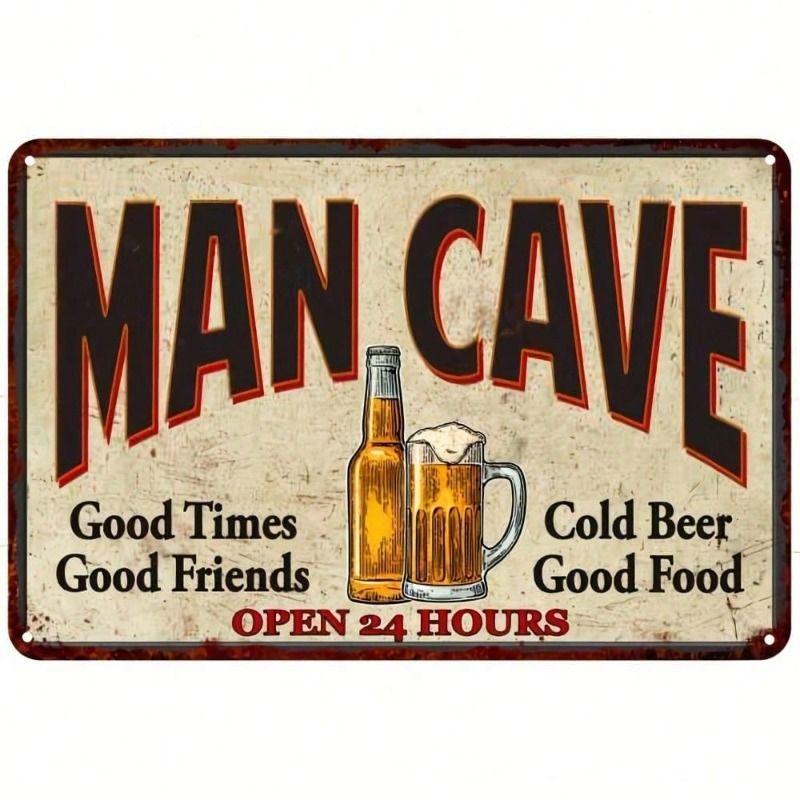 Vintage Beer Metal Poster 8x12 Inch Rusty Iron Wall Sign for Garage Bar