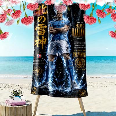 Erling Haaland Beach Towel, Multi-purpose Beach Towel Perfect for Camping and Beach Vacations