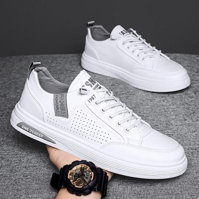 Original Leather Casual Shoes Men Trendy White Slip-on Men's Sneakers Comfortable Flat Skateboard Shoes Men Zapatos Para Hombre