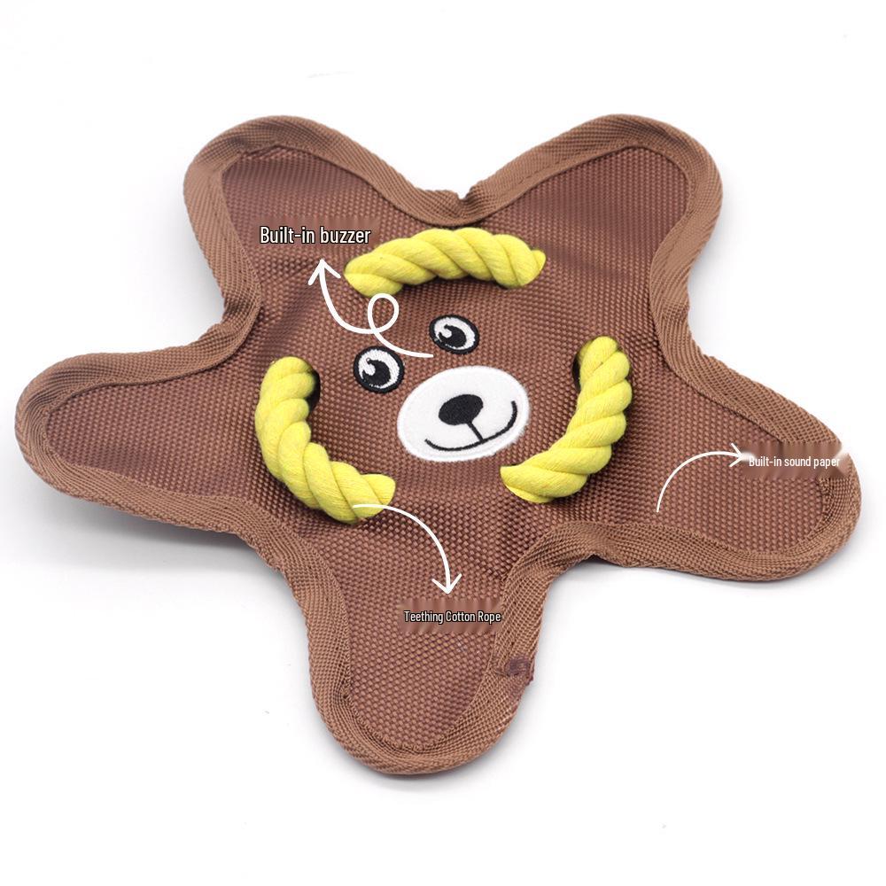 Durable Oxford Cloth Flying Disc: Bite-Resistant Squeaky Toy for Teething Dogs & Interactive Fetch - Perfect for Border Collies and Golden Retrievers