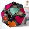 1pc Heart Flowers Automatic Open/Close Umbrella, Portable Folding Umbrella, Compact Travel Umbrella For145