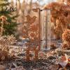 Decorative Bird And Flower Rain Gauge Outdoor, 7.8 Inch Gauges for Measuring Precipitation, Freeze Proof Artistic Metal Gauge, Vintage Garden
