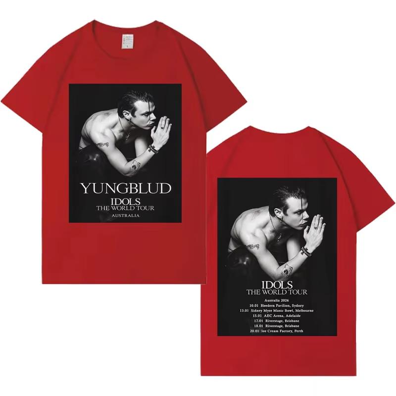 Rapper Yungblud World Tour 2026 Spring Summer Print Short Sleeve Top Mens Women Gothic Pop Music Crewneck Cozy Casual Tshirt