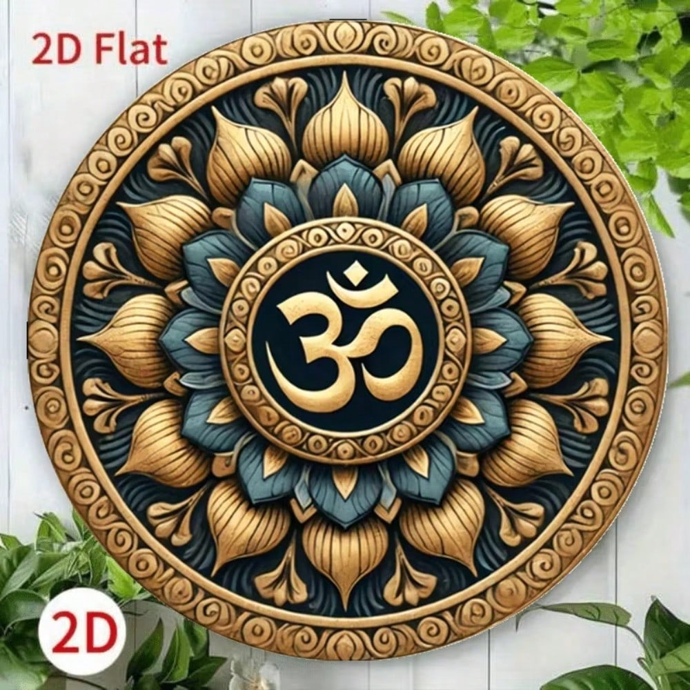 2D Retro Round Wall Art For Bedroom Living Room Bar Decor