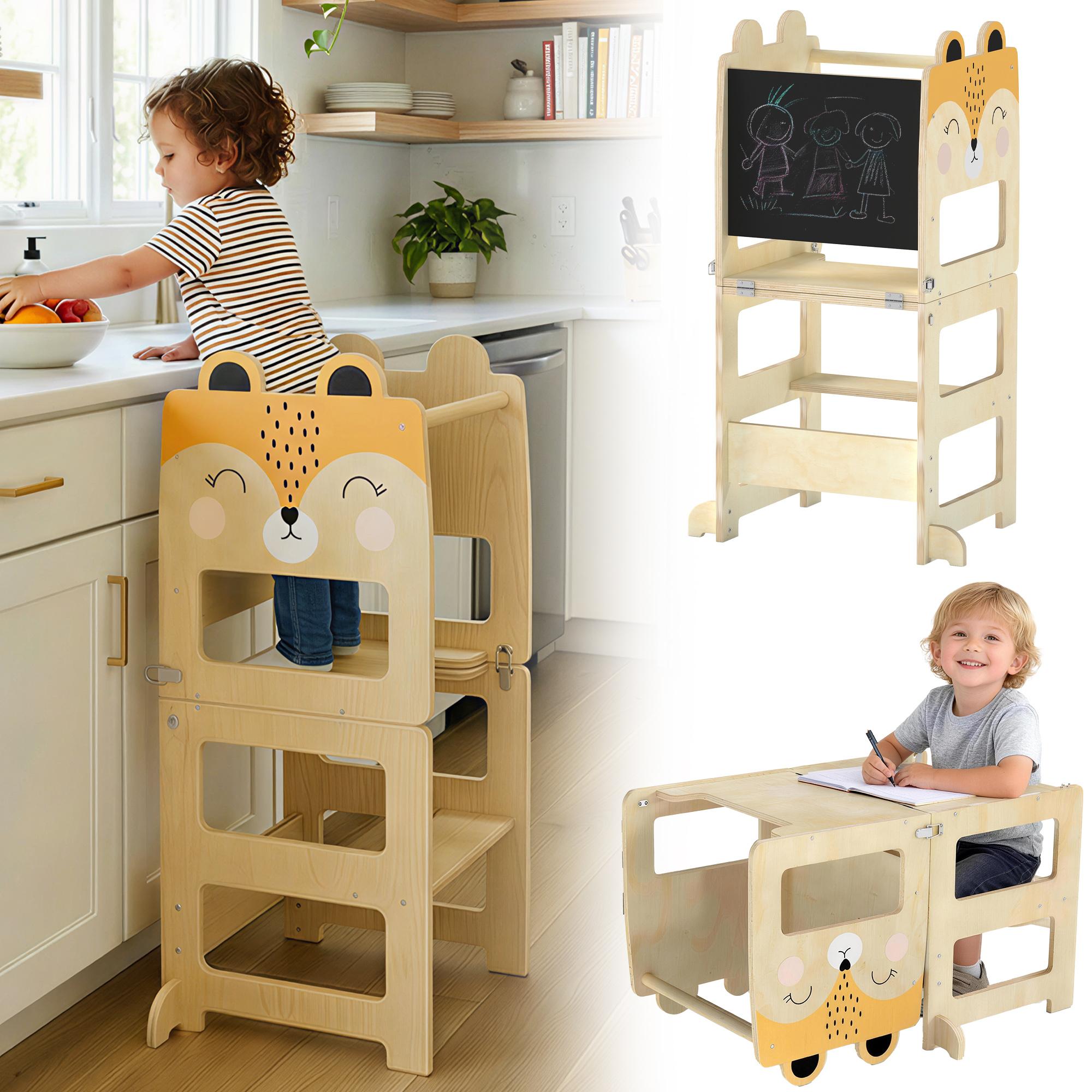 Foldable 3-in-1 Learning Tower Convertible into