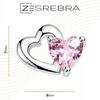 Earrings With S925 Cubic Zirconia Hearts, Crystals, Stud