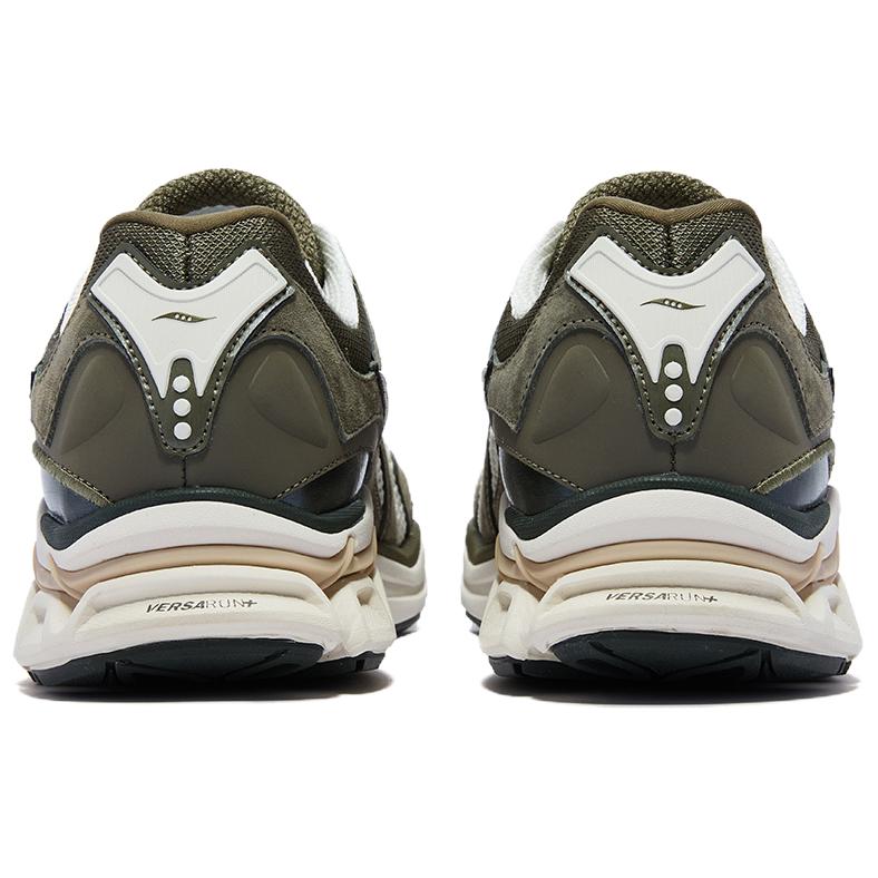 Saucony Grid Fusion LC Unisex Beige Green Retro Running Shoes S79093-3