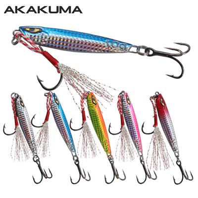 5Pcs 7g/10g/15g/20g/25g/30g Laser Casting Lure Metal Jig Sinking Fishing Bait Heavy Jigging With Treble Hook Assist Hook