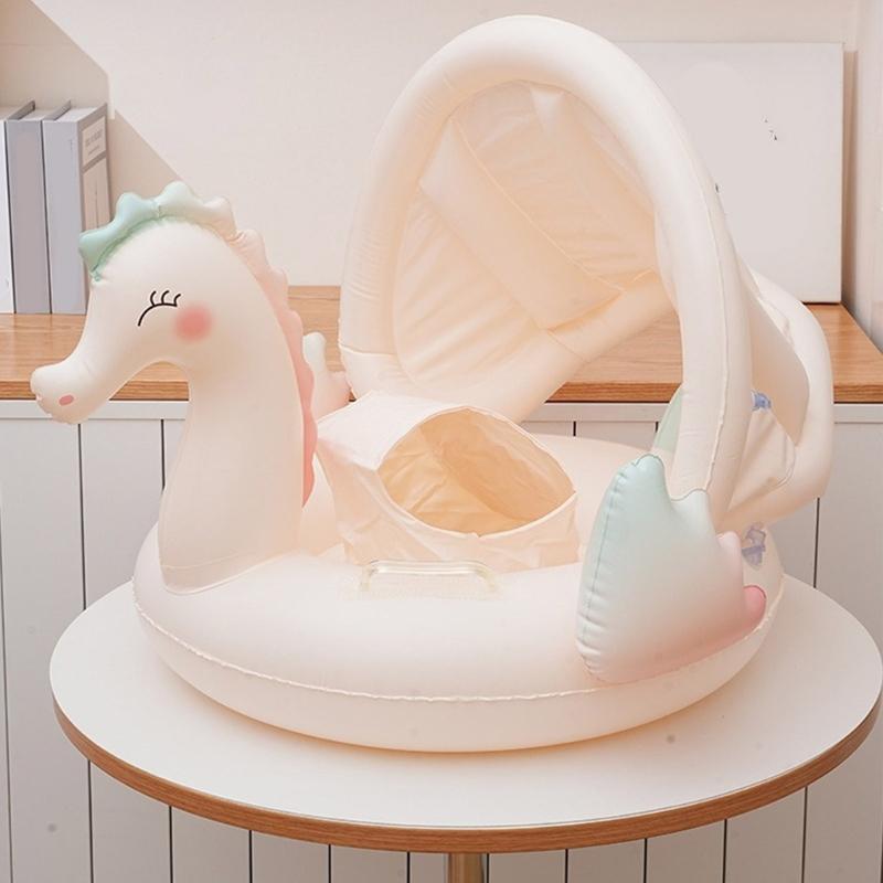 Infant Baby Pool Float Inflatable Swim Rings with Canopies Kids Inflatable Pool Toy Swimming Pool Accessories