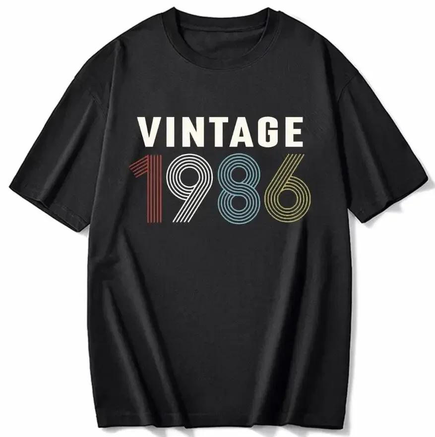 cotton 100% Men's And Women's Birthday Short Sleeve T-Shirt Digital Print 1960-1999 Pattern Congratulating Letter Tee Birthday