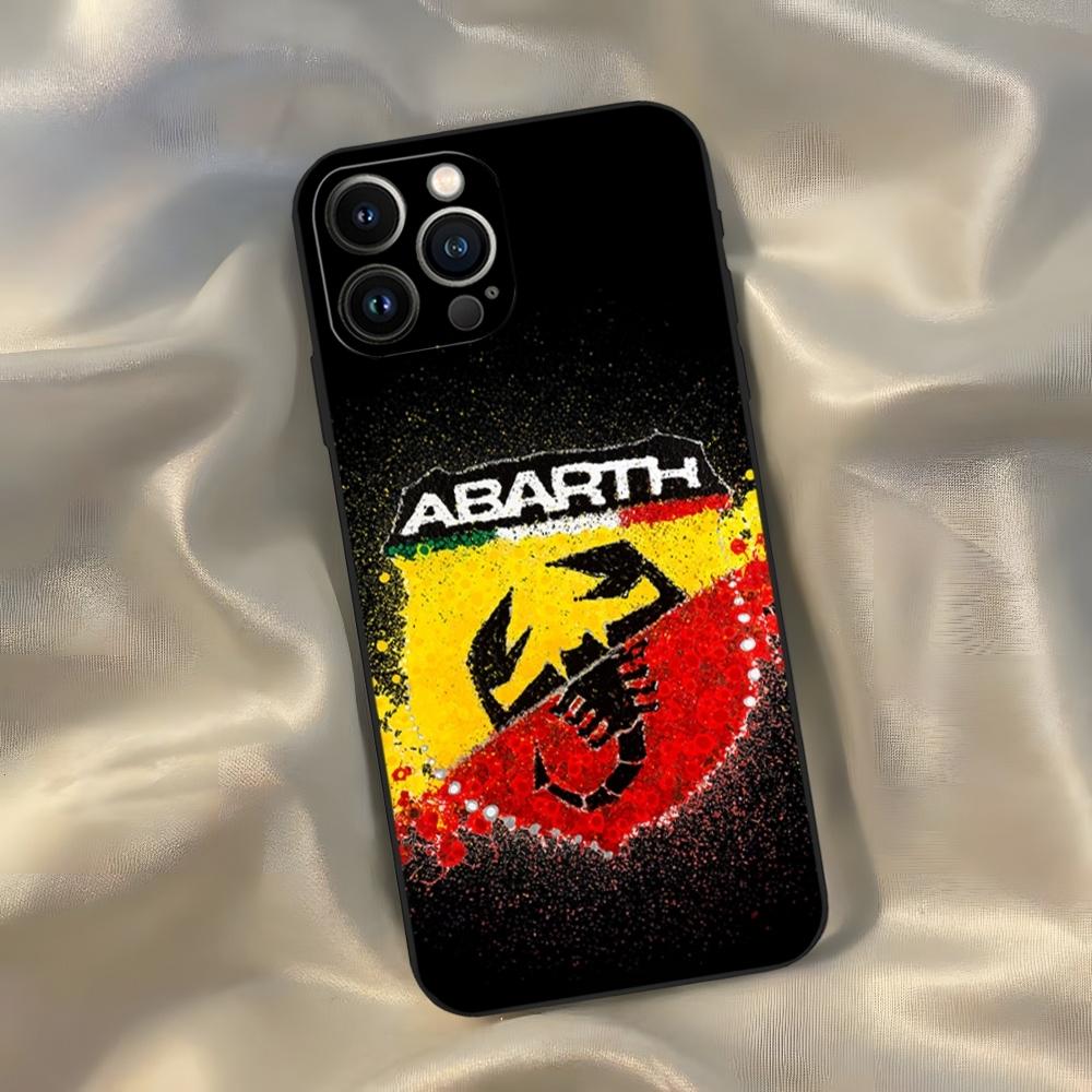 

ABARTH Italy Car Phone Case for Iphone 16 15 14 13 12 11 Pro Max Xr X Xs Mini 8 Plus SE 2022 Black Soft Silicone Cover iPhone 16