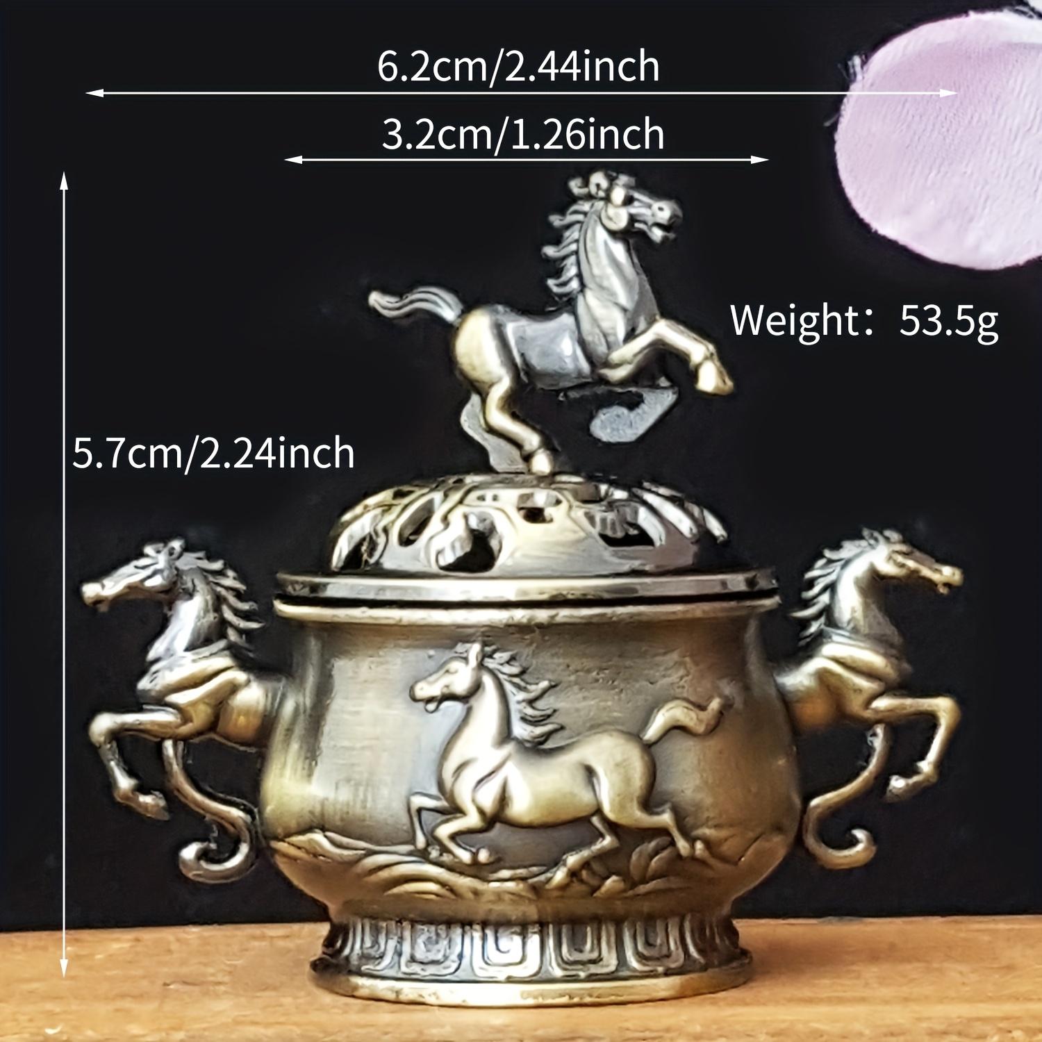 

Horse Shaped Retro Metal Incense Burner Chinese Style Aromatherapy Incense Holder Home Desktop Fragrance Burning Home Decor Gift