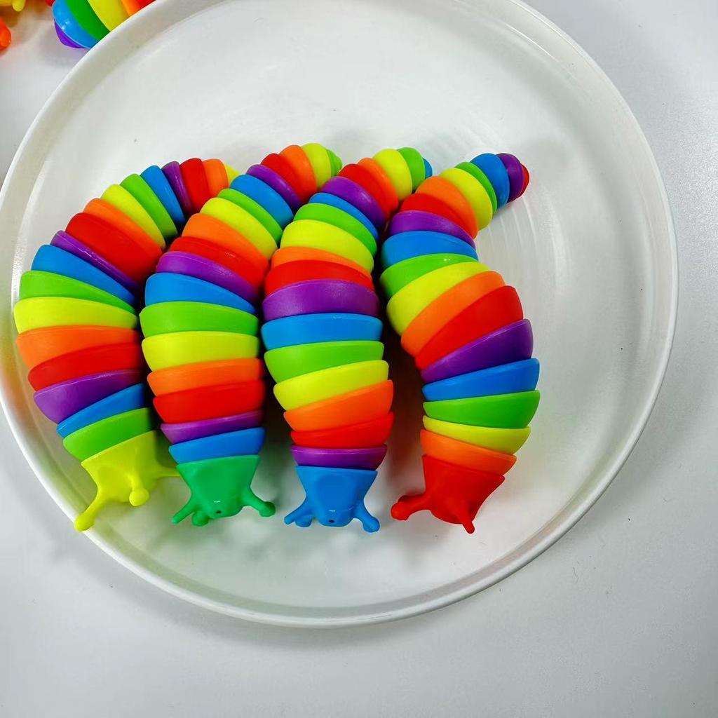 Rainbow Caterpillar Decompression Toy - Educational Slime Snail for Stress Relief