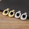 Nidin New Arrival Trendy Round Shape Hollow Design Charm Earrings For Women Inlaid Shiny Crystal Zircon Ear Jewelry Accessories