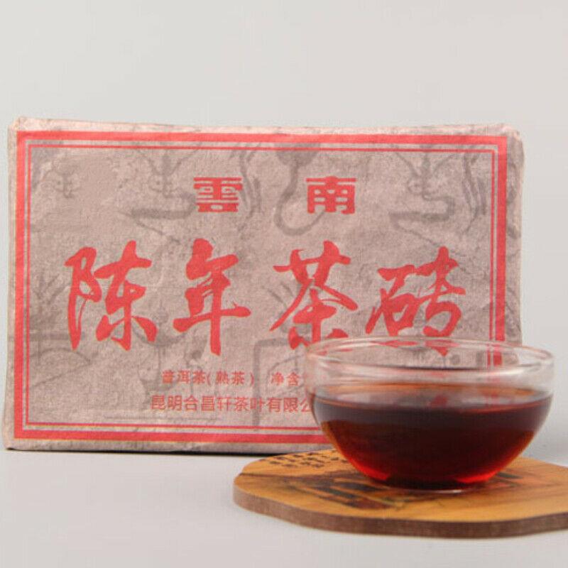 Alter reifer Puer-Teeziegel, hergestellt von 2009, Puer-Material, uralter Baum Shu Puerh, 250 g