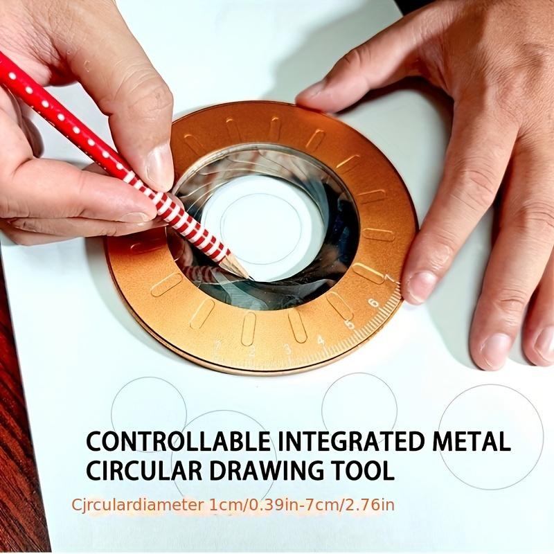 DIY Craft, Precision Metal Circle Drawing Tool – Adjustable, Smooth Line Creation,Durable Metal Construction with Infinite Rotation Capability