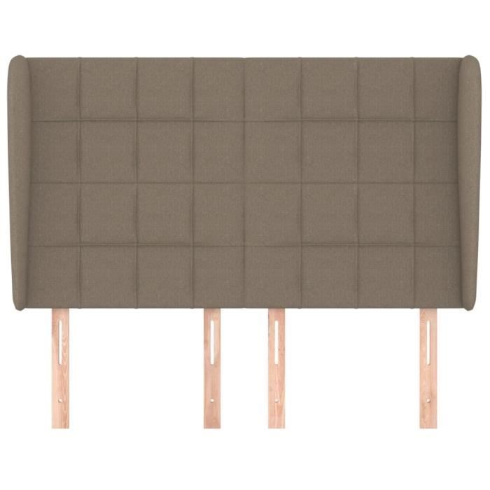 VidaXL Tête de lit avec oreilles Taupe 147x23x118-128 cm Tissu3117958