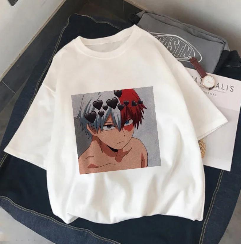2026 New Anime My Hero Academia Shoto Todoroki Print Kids Tshirt, Summer Short Sleeve Harajuku Cartoon T Shirt for Boys Girls