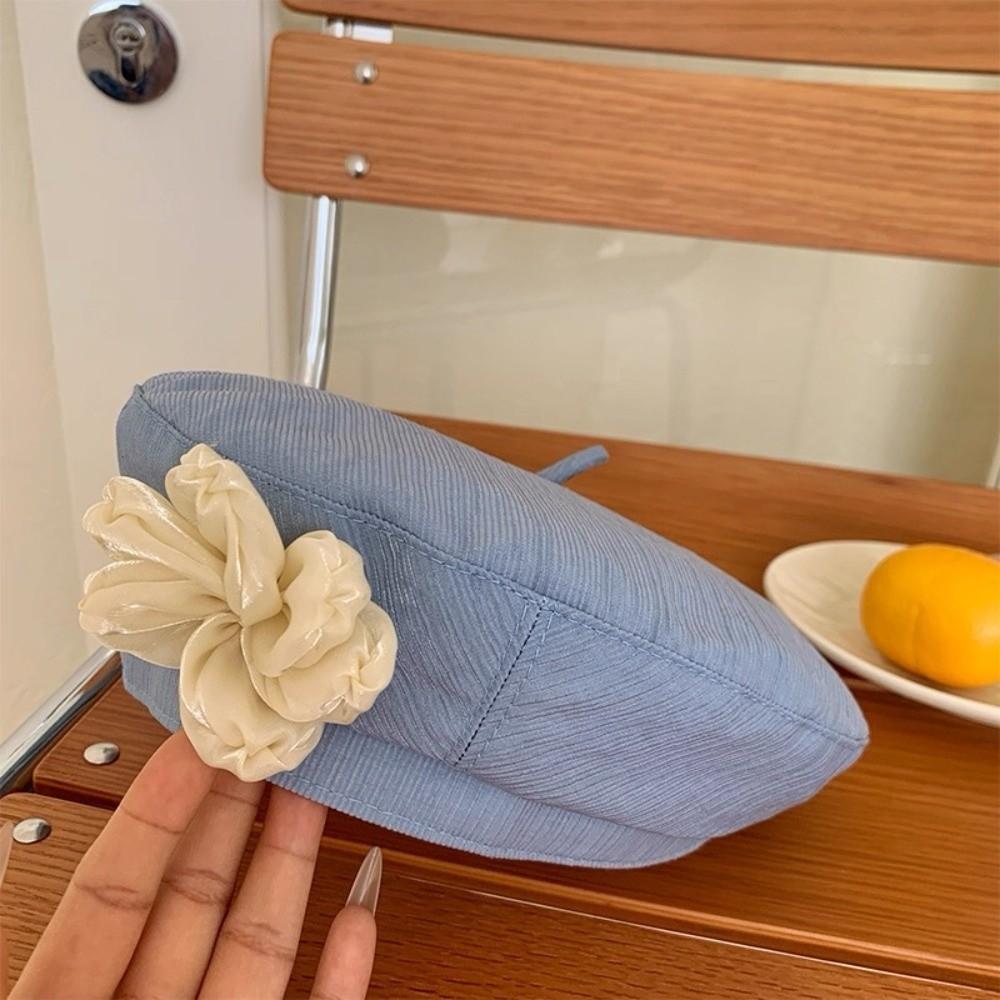 French Style Painter Hat Versatile Artist Cap Breathable Flower Beret  Holiday
