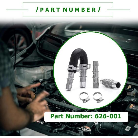 626-001 Motorheizungskern-Bypass-Kit & 5/8" 3/4" Schlauch Kompatibel mit den gängigsten Heizungsschläuchen