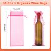 30pcs Organza Wine Bags 14x37cm Wine Bottle Gift Bags Pouches Wine Wrapping Bags for Bottle Wrap Christmas Wedding Party Decor
