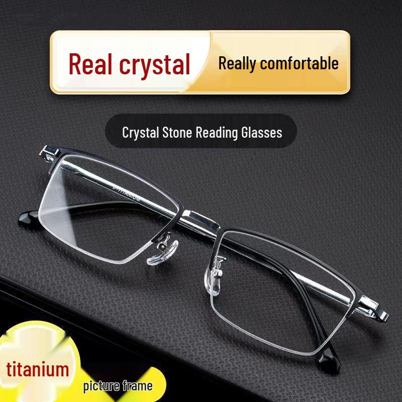 Crystal Stone Extra Grade Unisex HD Anti-Blue Light Reading Glasses for Middle-Aged & Elderly
