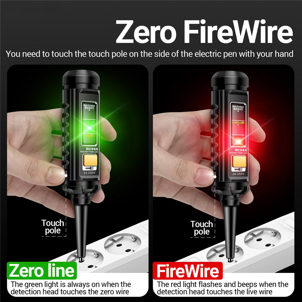 3 Color Light Circuit Tester Voltage Tester Pen Electric Test Detector Slotted Screwdriver Test Pen AC25-250V with Buzzer