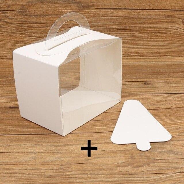 50 Stück tragbare transparente Melaleuca-Schnittstücke, geschnittene rechteckige, durchscheinende Gebäck-Kuchenschachtel, Verpackung, Mousse-Gebäck, dreieckige Schachtel