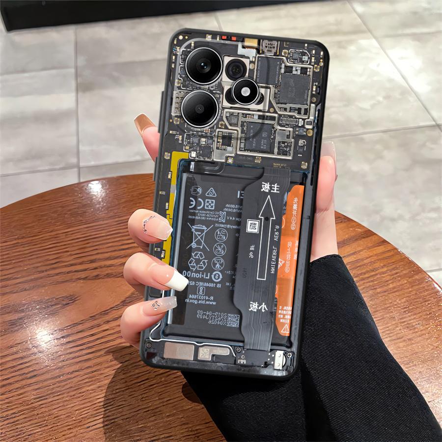 Motherboard Circuit Board Case for Xiaomi Poco F3 F4 F5 C65 M3 M4 Pro C50 C51 M5 X3 X4 X5 Soft Back Phone Cover