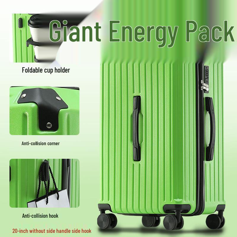 26-inch Durable Leather Suitcase with Universal Wheels and Combination Lock - Unisex Travel Trolley