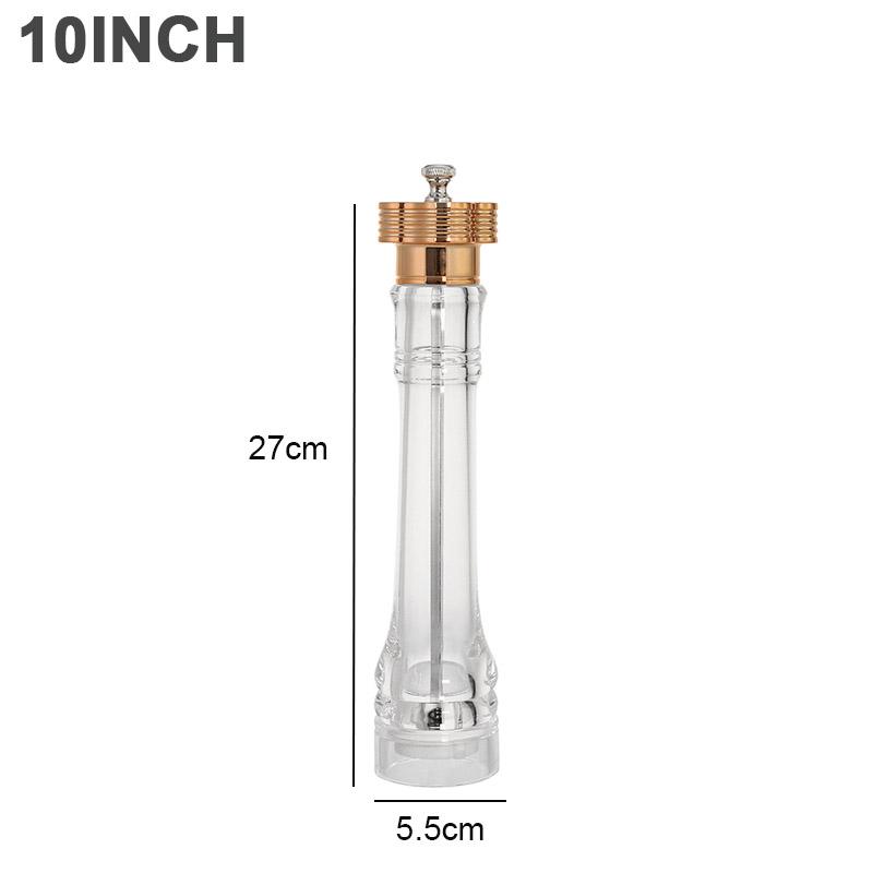 Akrylowy młynek do pieprzu Przezroczysty młynek do soli i pieprzu Przypraw Młynek z ceramicznym rotorem o regulowanej grubości Akcesorium kuchenne do gotowania