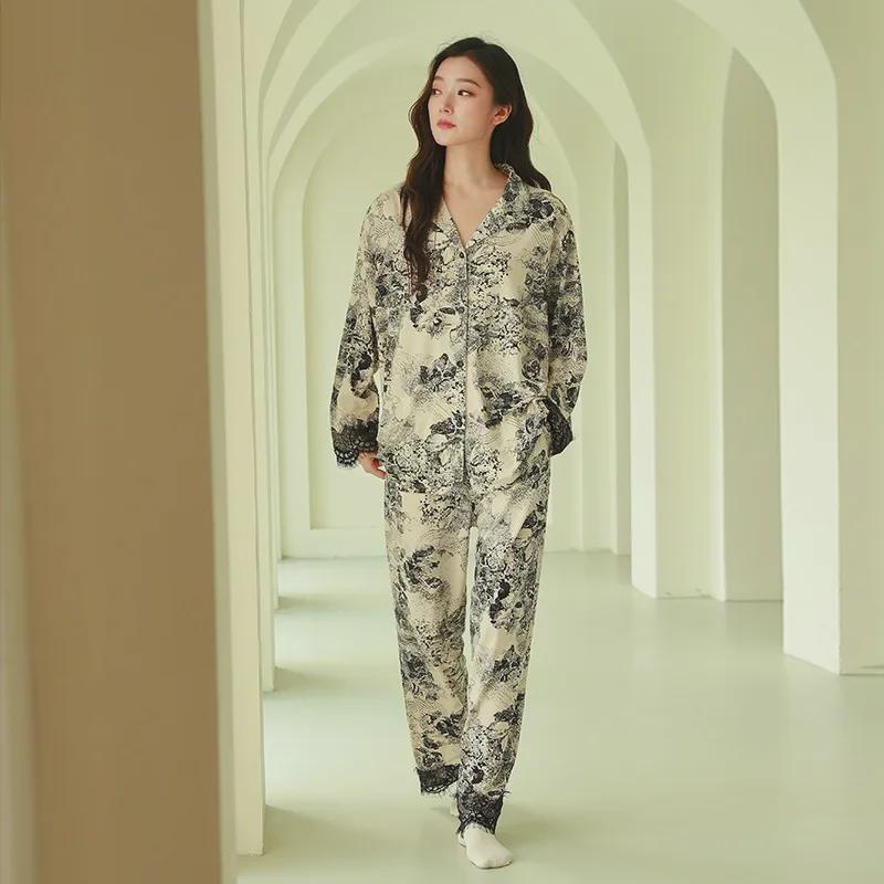 Women's Pure Cotton Long-Sleeve Cardigan Pajamas, 2025 Collection, Plus Size, Suitable for Spring and Autumn, Wear Indoors or Out.
