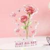 Bohemian Acrylic Table Decor Compatible for Girls - Bouquet Table Sign with 2 Flat Desktop Decoration, Aesthetic Room Centerpiece for Bedroom