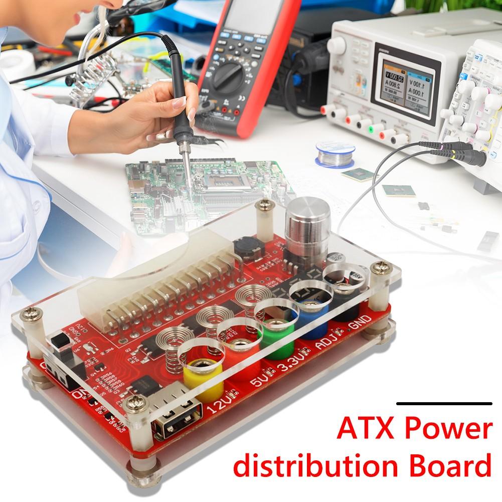 1PC 24 Pin ATX Breakout Power Supply Board Output 3.3V/5V/12V 1.8V-10.8V(ADJ)