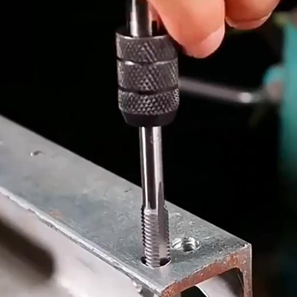 3-6mm T Shaped Tap Wrench Set with 5 Hand Taps Tapping Screwdriver Wrench for M3 M8 Threading Tasks