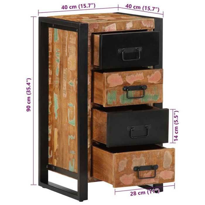 VidaXL Armoire à tiroir multicolore 40x40x75 cm bois de récupération, commode, classeur, armoire avec tiroirs, armoire de 4013582
